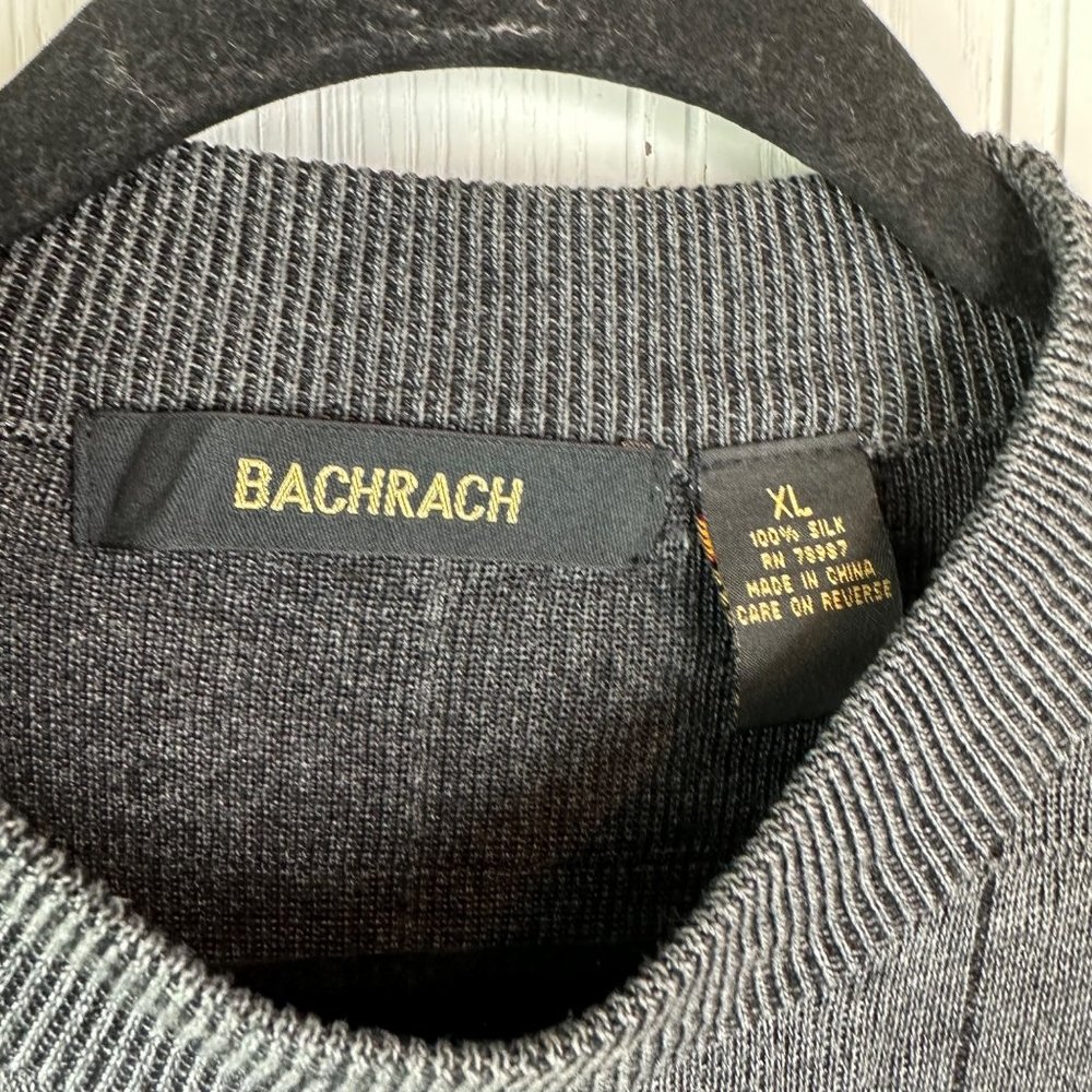 Bachrach Sweater Dark Gray 100% Silk Size XL - Picture 2 of 4